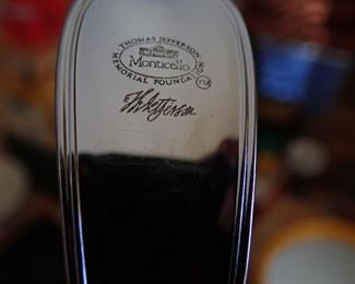 MONTICELLO THOMAS JEFFERSON SILVERWARE