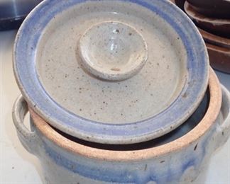 POTTERY COVERED CASSEROLE