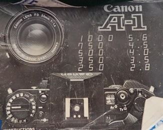 CANON A-1 FILM CAMERA WITH BAG AND EXTRA LENS - AND FILM - 