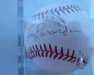 STAMPED BASEBALL TOM LASORDA