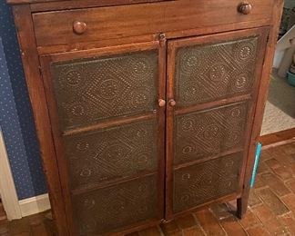 Old Punch Tin Pie Safe
