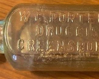 Old W.C. Porter & Co. Greensboro N.C. Embossed Medicine Bottle