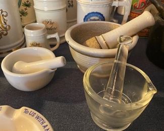 Several Old and Vintage Mortar and Pestles