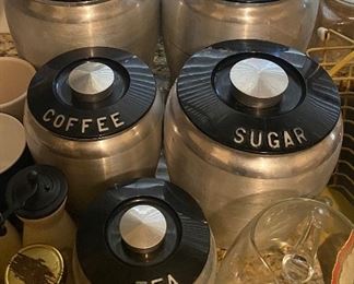 Mid-century Aluminum Canisters