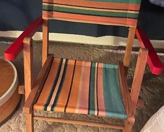 Vintage Child's Wooden Folding Chair