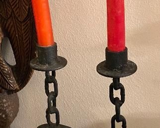 Primitive Horseshoe Candle Holders
