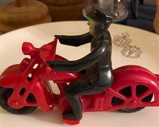 Old Plastic Police Motorcycle