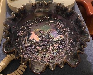 Imperial Carnival Glass Windmill Bowl