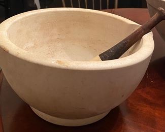 Very Large Old Acid Proof Mortar and Pestle