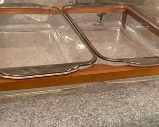 Mid-century Walnut Food Holders