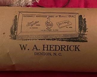 W.A. Hedrick Red Goose Shoes Advertising Paper Roll Denton, N.C.