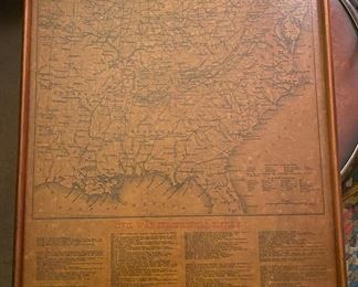 Framed Civil War Battlefield Map