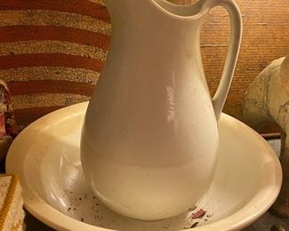 Ironstone Pitcher and Bowl Set