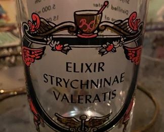 Set of Pharmacy Themed Bar Glasses 