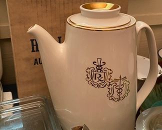 Hall Automatic Coffee Pot with Pharmacy Emblems Unused in Original Box 