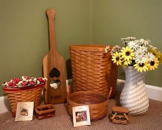 Large Longaberger Décor, Basket, and Porcelain Collection