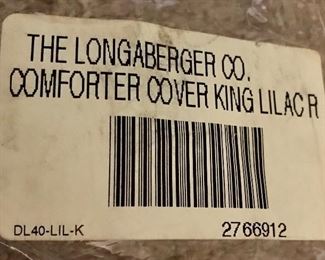 Longaberger King Sized Comforter Cover