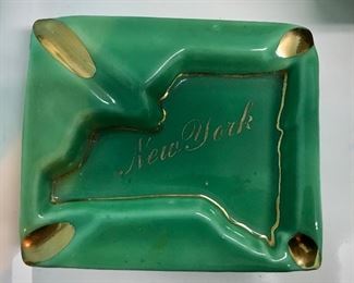 New York State Ash Tray with 24kt Gold Accents