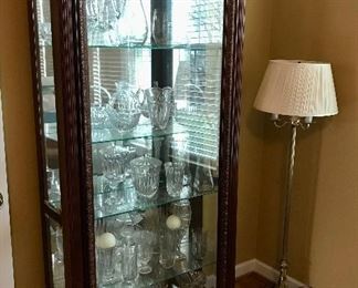 Curio Cabinet and Floor Lamp
