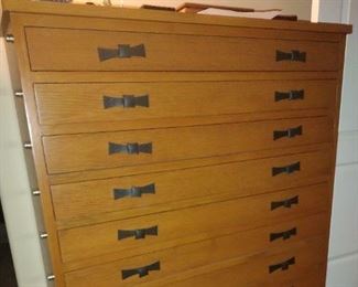 The Best Jewelry Box ever! This custom made Full DRESSER sized- NINE Drawer, solid wood Jewelry Cabinet includes a side Key lock for each drawer. Large item, bring helper and appropriate vehicle.