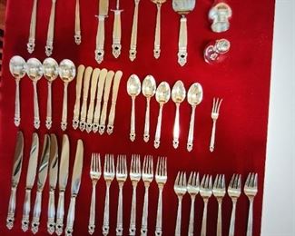 Sterling Silver International Royal Danish Silver Flatware. Service for 6. With  storage case. Total 44 pieces $2100.