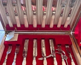 Mother of Pearl Victorian flatware set