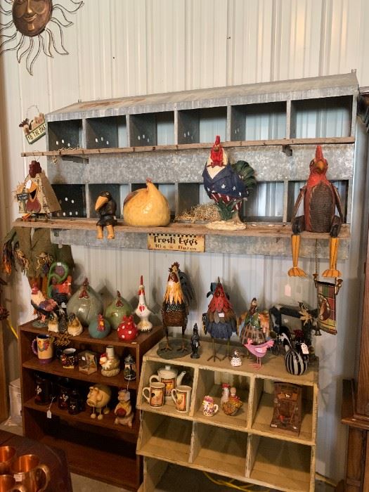 Galvanized Chicken box, Chicken and rooster collection 