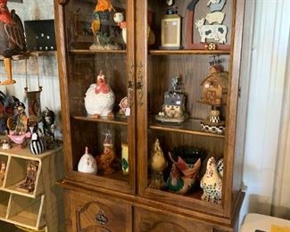 Cabinet, (missing glass on door on right side) 