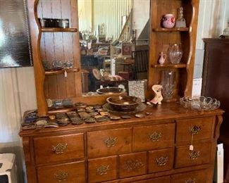 Wooden Dresser and mirror 