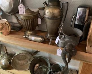Meat grinders, tea pots and other vintage kitchenware