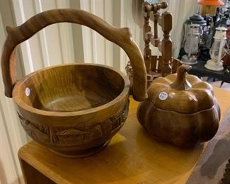 Hand carved wood pieces 