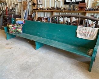 Green pew bench 