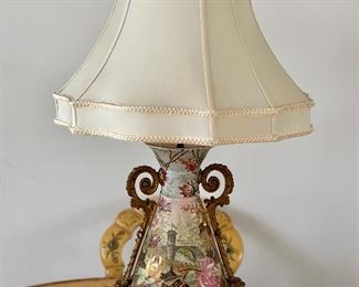 Vintage lamp with silk shade