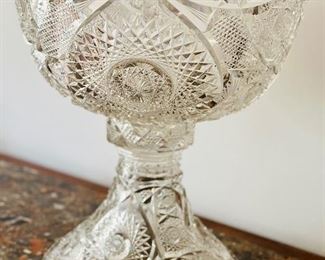 Cut crystal Punch bowl and pedestal.