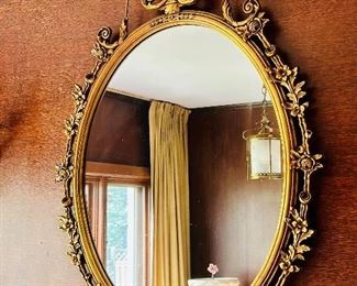 Vintage Oval Gilt mirror