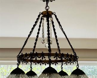 Five light globe chandelier