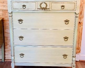 Shabby chic tall chest of drawers 