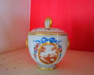 Antique Portugese Hand-Painted Covered Jar