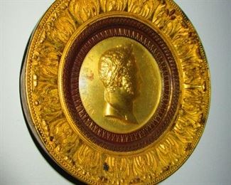 Early 19th Century English Bronze Medallion, Alexander I,  in Heavy Molded Bronze Frame