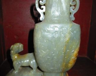 Hardstone Chinese Figural Carving / Vase
