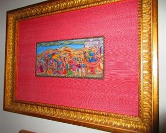 Antique Illuminated Persian Painting in Frame