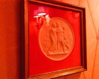 Framed Bing & Grondahl Neoclassical Parian Wall Plaque