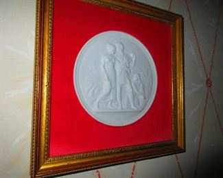 Framed Bing & Grondahl Neoclassical Parian Wall Plaque