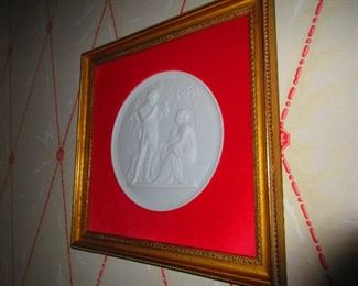 Framed Bing & Grondahl Neoclassical Parian Wall Plaque