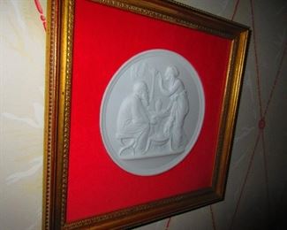 Framed Bing & Grondahl Neoclassical Parian Wall Plaque