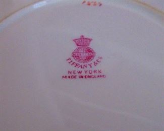 Detail of Antique Tiffany & Co. Porcelain Chintz Plate