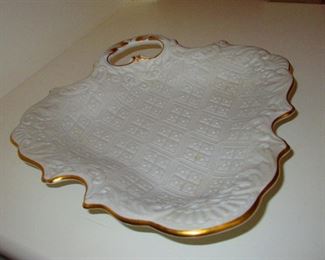 Antique Blind Embossed Porcelain Plate w/ Matte Finish