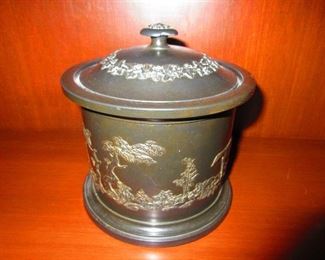 Antique French Louis Lebeauf Thibault Basalt Covered Jar circa 1850