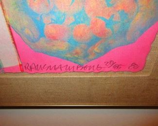 Detail of Framed Offset Lithograph in Colors by Robert Rauschenberg (American, 1925-2008)