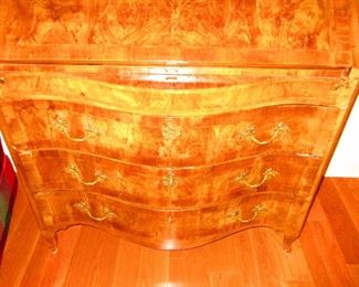 Detail of Drawers to 18th Century German / Italian Secretary in Walnut Veneers